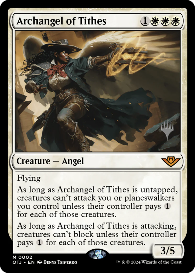 Archangel of Tithes (PPOTJ-002) - Outlaws of Thunder Junction Promos