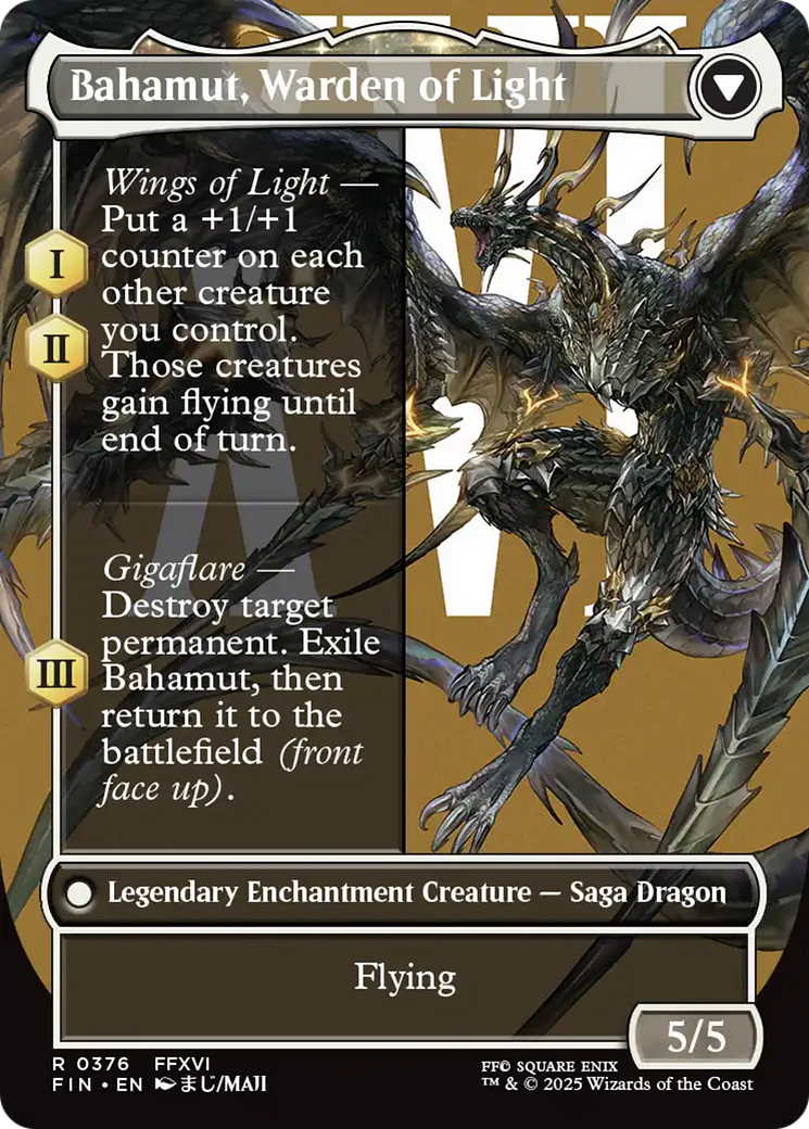 Dion, Bahamut's Dominant // Bahamut, Warden of Light (FIN-376) - FINAL FANTASY: (enchantment) (Borderless) Foil - Image 4