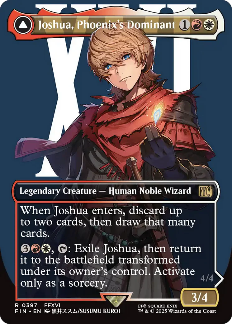 Joshua, Phoenix's Dominant // Phoenix, Warden of Fire (FIN-397) - FINAL FANTASY: (enchantment) (Borderless) Foil - Image 3