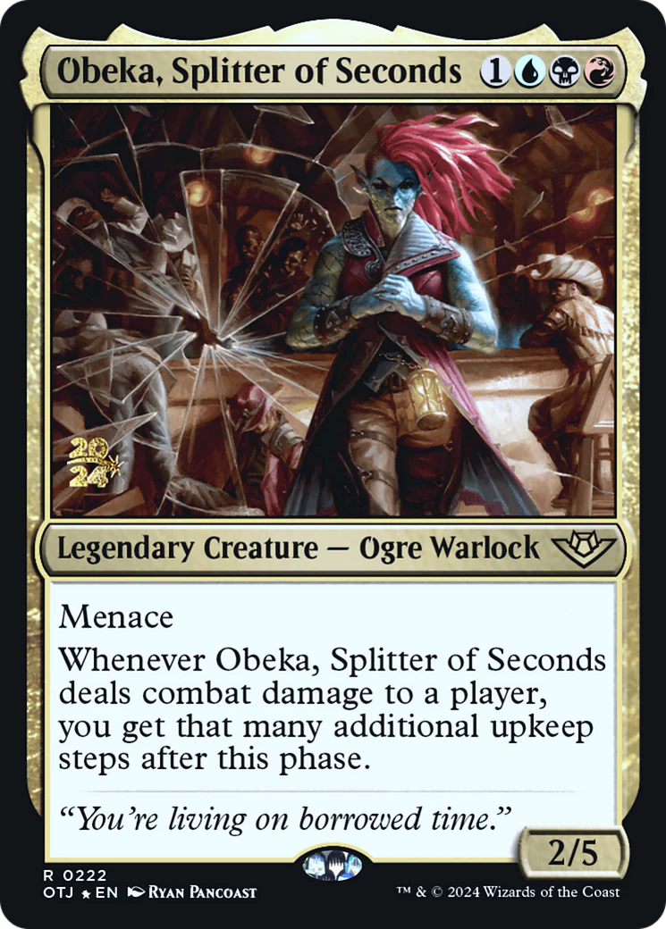 Obeka, Splitter of Seconds (PRE-222) - Outlaws of Thunder Junction Promos Foil